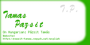tamas pazsit business card